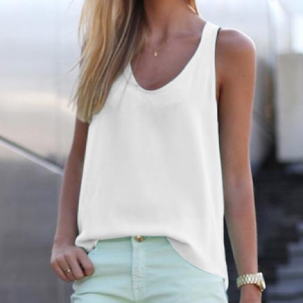 Womens Loose Vest Sleeveless Top- Casual Summer